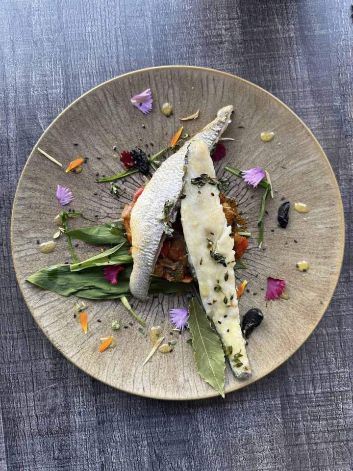 Filets de poisson blanc sur un lit de légumes, Issoire